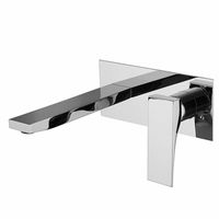 Смеситель для раковины, Fima Carlo Frattini, Zeta, тип открывания воды-однорычажный, монтаж-настенный встраиваемый, отверстия для монтажа-2, вынос излива, мм-199, донный клапан-есть, внутренняя часть-необходимо заказать, цвет-хром арт-F3971LX5CR — фото 1, Смесители для раковины