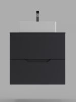 Orange Line Li-60TugMDF+B04-405W тумба с раковиной подвесная 60 см, графит/белый Li-60TugMDF+B04-405W — фото 2, Тумбы с раковиной