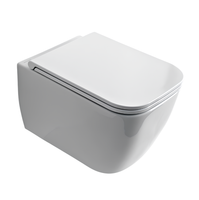 Унитаз Scarabeo TEOREMA 2.0 BICOLORS подвесной безободковый цвет белый матовый чаша внутри глянцевая арт-5126/TW B41 — фото 1, Подвесные унитазы