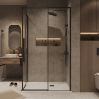 Душевое ограждение Grossman Galaxy (90х70х195) прямоугольник,раздвижная,черный матовый,стекло прозрачное, 1 место арт-300.K33.01.9070.21.00 — фото 4, Прямоугольные душевые уголки