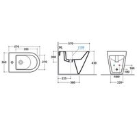 Биде GLOBO FORTY3 Напольное приставное с одним отверстием цвет белый FO009BI — фото 3, Биде напольные