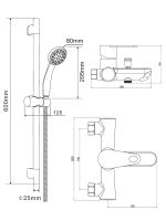 OneLife Полимерный смеситель для ванны с душ.гарнитуром, хром арт-P05-611cr — фото 1, Смеситель для ванны