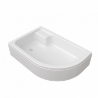 ПД18 Поддон 120х80 1/4 круга, средний с сиденьем, левый в комплекте арт-Щ0000038231 — фото 1, Акриловые душевые поддоны