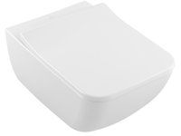 Унитаз, Villeroy&Boch, Venticello, с открытым смывным краем, тип установки-подвесной, ширина, мм-375, глубина, мм-560, высота, мм-330, форма чаши-прямоугольная, выпуск-горизонтальный, материал-керамика, сиденье-необходимо заказать, вид грязеотталкивающего покрытия-CeramicPlus, крепления в комплекте, цвет-Stone White арт-4611R0RW — фото 1, Подвесные унитазы