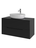 Orange Line Li-100TubMDF+B05-520W тумба с раковиной подвесная 100 см, черный/белый Li-100TubMDF+B05-520W — фото 6, Тумбы с раковиной