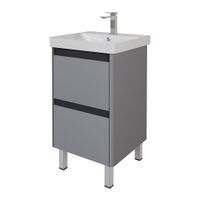 Тумба LUXURY PLUS, 50 см, подвесная/напольная, 2 ящик, серый базальт арт-99.2028 — фото 1, Тумбы под раковину