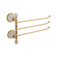 Товар: OLIVIA Полотенцедержатель тройной поворотный, L37 cм, керамика белая, золото 17467 - фото 1 OLIVIA Полотенцедержатель тройной поворотный, L37 cм, керамика белая, золото 17467 — фото 1, Полотенцедержатели