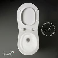 Унитаз SELLA Aria Tornado подвесной безободковый со смывом торнадо Ceruttispa CT9529 (490х370х370) — фото 4, Подвесные унитазы