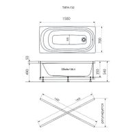 Ванна акриловая Тира 150х70 арт-Щ0000016666 — фото 5, Акриловые ванны