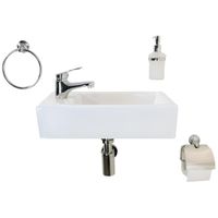 Раковина маленькая GS, 45x25x12 cm, отверстие слева. белая керамика арт-32266 — фото 13, Мини-раковины