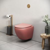 Товар: Унитаз Color (495х365х375) РОЗОВЫЙ матовый подвеснойбезободковый с тонкой крышкой арт-GR-4455PIMS - фото 5 Унитаз Color (495х365х375) РОЗОВЫЙ матовый подвеснойбезободковый с тонкой крышкой арт-GR-4455PIMS — фото 5, Подвесные унитазы