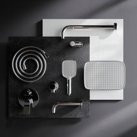 FB85A3RH40 X-Joy, набор: встроеный см-ль, излив, прямоуг.верхний душ 300х210мм, ручн.душ, хром — фото 3, Встраиваемые душевые комплекты