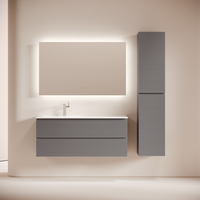 Тумба подвесная SANCOS Folk левая 1195х445х500, c двумя ящиками оснащенными доводчиками, Grey soft, арт.FL120LGS — фото 4, Тумбы под раковину