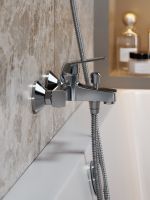 OneLife смеситель для ванны/душа однорычажный полимерный, хром арт-P02-100cr — фото 13, Смеситель для ванны