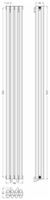 Отопительный радиатор Сунержа Эстет-11 1800х180 4 секции Белый арт-12-0302-1804 — фото 3, Радиаторы отопления