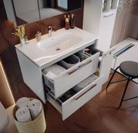 LAGO Тумба под раковину VICTORIA 80, белый глянец, ROCA арт-7857296806 — фото 3, Тумбы под раковину