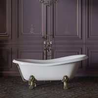 BELLA Ванна 170x80xH74 см. на лапах "LEONE" LUX, белая, слив/перелив бронза 23101 — фото 3, Ванны