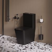 Унитаз напольный Grossman (610х365х825) безободковый,черный матовый с тонкой крышкой,смыв торнадо,2 места арт-GR-4418BMSQ — фото 7, Напольные унитазы