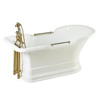 IMPERO PODIUM Ванна 180x87хH76 см. бел, подиум бел, слив/перелив бронза 25811 — фото 1, Ванны