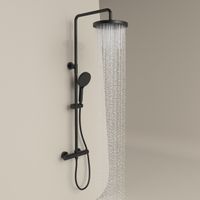 Душевая стойка Sancos Teo c термостатом, с регулировкой по высоте, цвет черный матовый, арт. SC11001MB — фото 11, Душевые стойки