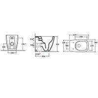 Унитаз GLOBO GENESIS напольный приставной цвет белый GN001BI — фото 3, Приставные унитазы