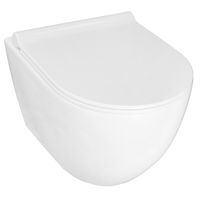 Унитаз подвесной Azario Geno 490х360х360 безободковый, с ультратонким сиденьем микроклифт (AZ2196D) арт-AZ-2196-D — фото 1, Подвесные унитазы