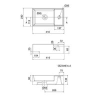 Раковина Scarabeo TEOREMA подвесная или накладная без перелива с одним отверстием цвет белый арт-8031/R41x23 — фото 4, Раковины подвесные