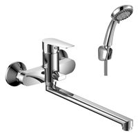 S35 Смеситель для ванны, плоск.пов.излив 350мм, р/ОД, хром, ROS, S35-33 — фото 1, Смеситель для ванны