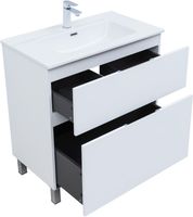 Тумба с раковиной Aquanet Алвита new 80 (Flat) напольная 2 ящ. цв. белый матовый арт-00345679 — фото 4, Тумбы с раковиной