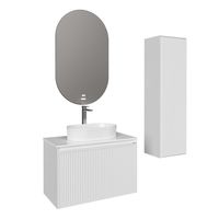 Тумба подвесная "КРИСТАЛЛ-80 см" с 1 ящ. белая глянец 108045 — фото 2, Комоды и тумбы для ванной комнаты