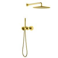 Душевая система встроенная с термостатом Timo Saona SX-2359/20SM золото шлифованное — фото 1, Встраиваемые душевые комплекты