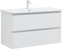 Тумба с раковиной Aquanet Эмбер 105 2 ящ. цв.белый матовый (раковина Luxury) 00332490 — фото 2, Тумбы с раковиной