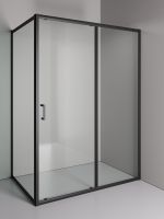 Orange душевой уголок без поддона с раздвижной дверкой, матовый черный арт-E23-14090TB — фото 3, Прямоугольные душевые уголки