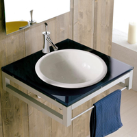 Раковина Scarabeo LAVABI D’ARREDO встраиваемая сверху без перелива без отверстий цвет белый арт-8020 — фото 5, Раковины встраиваемые сверху