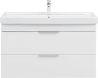 Тумба с раковиной Aquanet Ирис new 100 подвесная 2 ящ. цв. белый глянец 00342095 — фото 8, Тумбы с раковиной