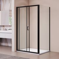 Душевой уголок RGW PA-74B (PA-14B + Z-050-2B) 1800x900, профиль черный, стекло прозрачное, арт-410874189-14 — фото 2, Прямоугольные душевые уголки