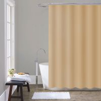 шторка для ванны PEVA однотонная 180х200см бежевая MZ-401 — фото 1, Шторки на ванну