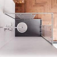 W90G-403-120280-MT Gem душевое огражд прямоугольн.,раздвиж.двери 120x80 хром мат.,стекло прозрачн — фото 1, Душевые кабины и ограждения