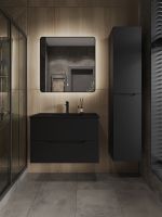 Orange Line тумба подвесная с раковиной, черный матовый арт-Li-80Tub+BLRA — фото 8, Тумбы с раковиной