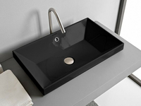 Раковина Scarabeo TEOREMA 2.0 полувстраиваемая с переливом без отверстий цвет черный матовый с антибактериальным и грязеотталкивающим покрытием BIOKER арт-5131 49 BK — фото 3, Раковины встраиваемые сверху