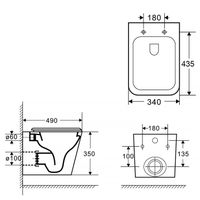 Унитаз подвесной Azario Teramo 490х345х355 безободковый, слив скрытое торнадо, быстросъемное сиденье микролифт, черный матовый арт-AZ-0052-UQ3MB — фото 13, Подвесные унитазы