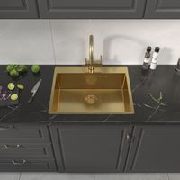 Товар: Кухонная мойка Reflexion Iseo RX2250GD брашированное золото - фото 297 Кухонная мойка Reflexion Iseo RX2250GD брашированное золото — фото 297, Кухонные мойки