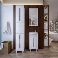 Комплект мебели для ванной Бриклаер БАЛИ 40, светлая лиственница/белый — фото 1, Комплекты мебели для ванной