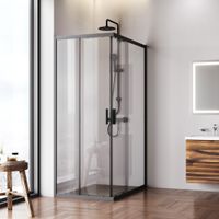 Gem душевое огражд прямоугольн.,раздвиж.двери 120x80 черный мат.,стекло прозрачн арт-W90G-403-120280-BT — фото 4, Прямоугольные душевые уголки