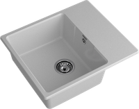 GRANFEST Мойка URBAN 658L 1-чаша+крыло 580*490мм серый арт.GF-UR- арт-658L серый — фото 1, Кухонные мойки