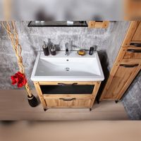 Тумба под раковину напольная Бриклаер ЛОФТ метрополитен грей, 70 см 4627125413407 — фото 5, Тумбы с раковиной