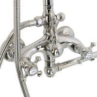 PRESTIGE Душевой настенный гарнитур (см-ль д/ванны/колонна ARCO/верхний душ/шланг/ручной душ), хром 32790 — фото 5, Душевые гарнитуры