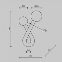 Настенный светильник (бра) Maytoni MOD476WL-02BG — фото 6, Бра