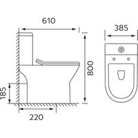 Унитаз-компакт Azario Mist 385х610х800 напольный, безободковый, с быстросъемным сиденьем микролифт арт-AZ-45 — фото 15, Напольные унитазы