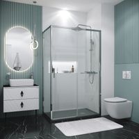 Душевое ограждение Grossman Style 100.K33.05.130.10.00-200.K33.05.100.10.00 (130х100х195) раздвижная,хром,стекло прозрачное,2 места арт-120.K33.05.1310.10.00 — фото 3, Прямоугольные душевые уголки